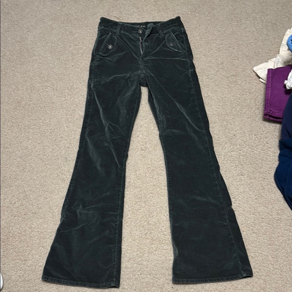 American Eagle Outfitters Black Flare Corduroy Pants